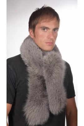 Bluish fox fur scarf